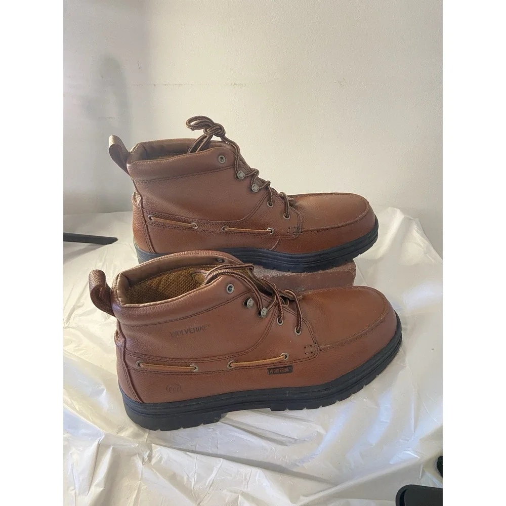 Wolverine Steel Moc 5 Steel Toe Chukka Brown Leather‎ 5